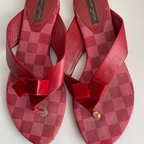 Louis Vuitton Red Dice Sandals - Picture 1 of 8